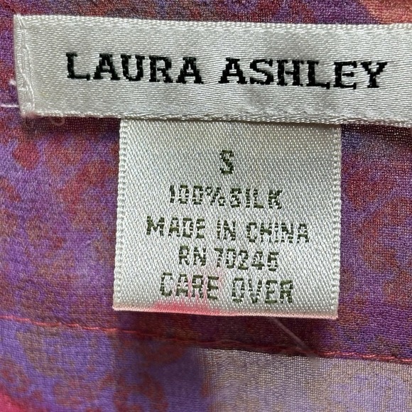 Laura Ashley Size‎ S 100% Silk Semi Transparent Pastel Color Jacket Floral Print - Picture 5 of 6